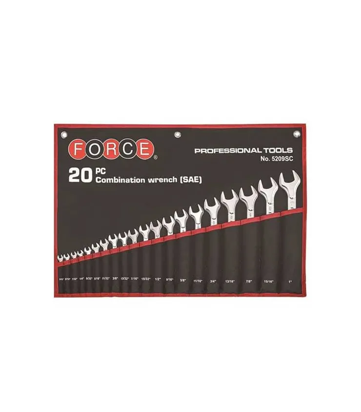 ست آچار یکسر تخت یکسر رینگ فورس اینچی 20 عددی مدل 5209SC