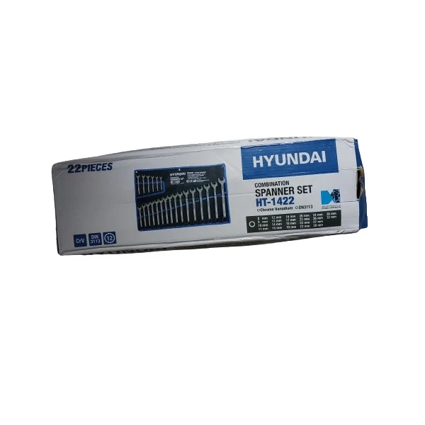 ست آچار یک سر رینگ یک سر تخت هیوندای 22 عددی مدل HT-1422