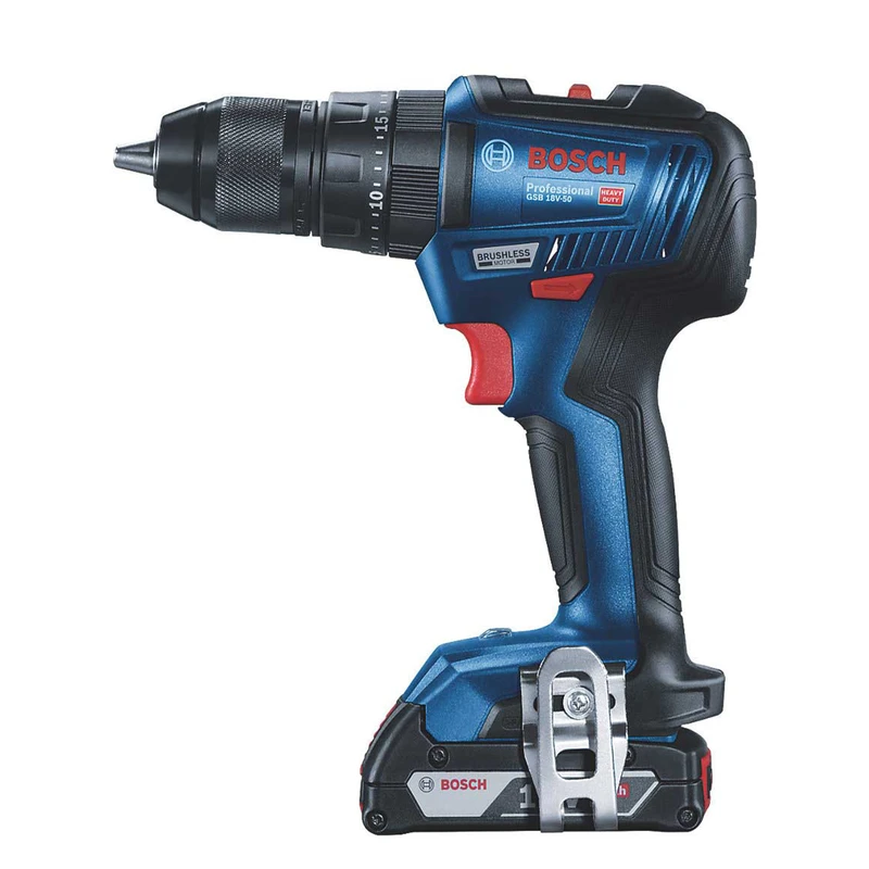دریل شارژی چکشی بوش براشلس 18 ولت مدل GSB 18V-50