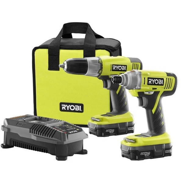 Electric-and-cordless-Screwdriver-RYOBI-P882-1.webp کیت دو دستگاه ریوبی دریل و پیچ گوشتی شارژی مدل P882